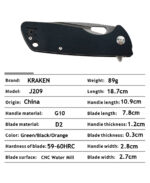 B04 GRANI KRAKEN G10 HANDLE AND D2 BLADE KNIVES