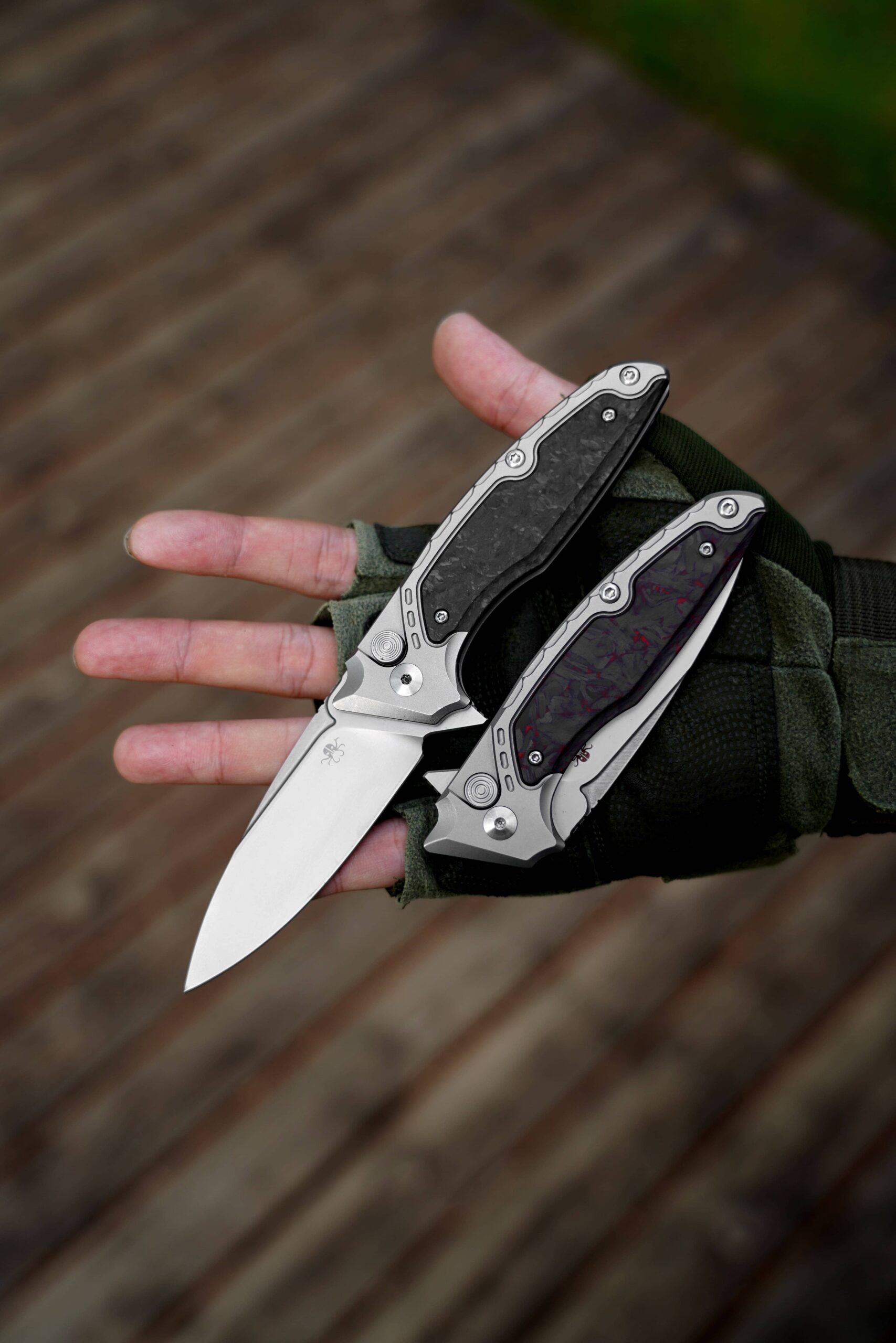 B05 HERMOD KRAKEN TITANIUM HANDLE AND M390 BLADE KNIVES