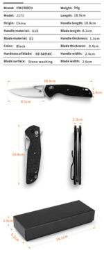 B03 BRAG KRAKEN CARBON FIBER HANDLE D2 STEEL KNIVES