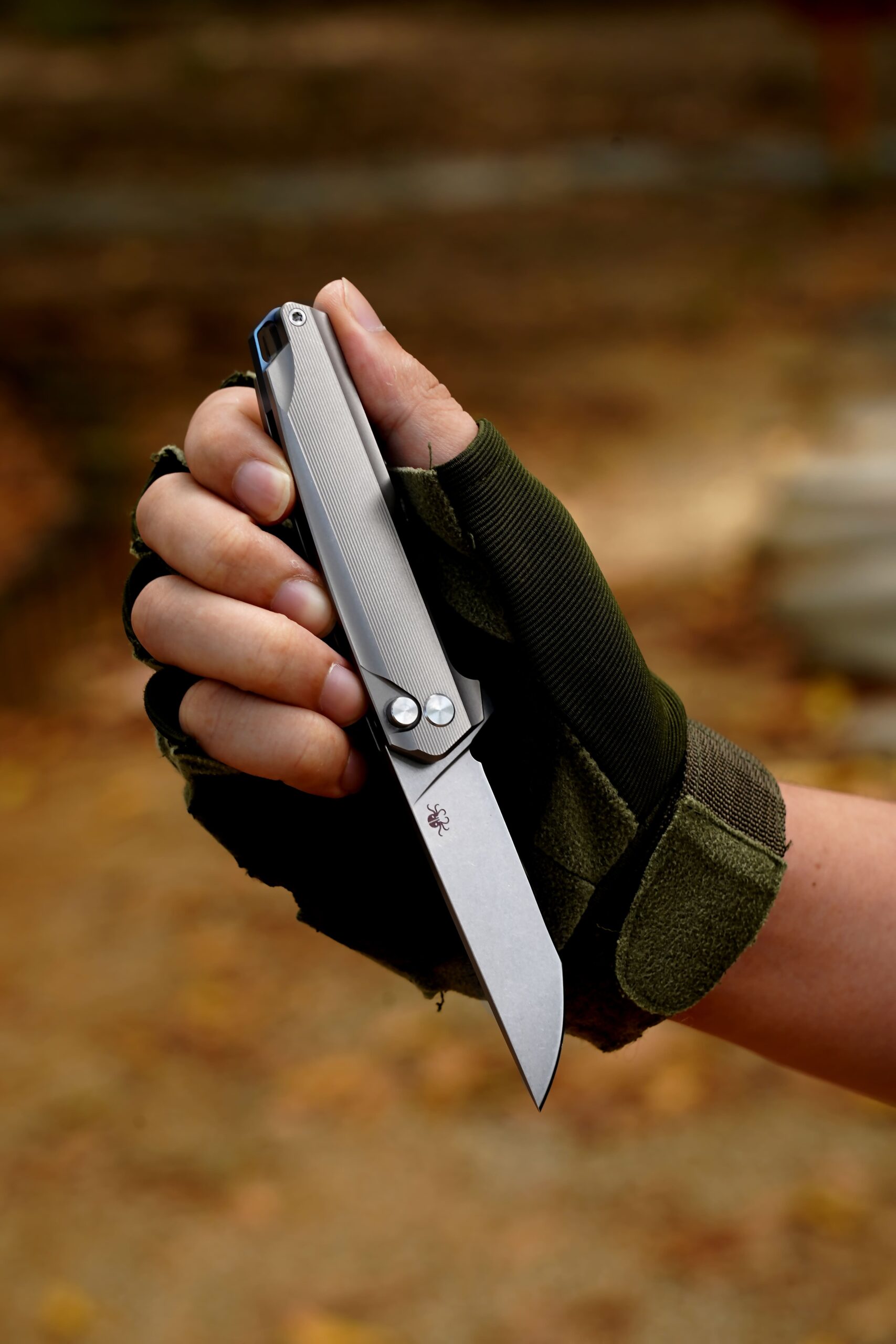 B02 FARN KRAKEN TITANIUM HANDLE 14C28N STEEL KNIVES